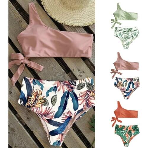 High Waist Bikini 2021 Ruffle Swimwear Women Print Sexy Swimsuit Push Up Bikinis Plus Size Bathing Suits Floral Beach Wear