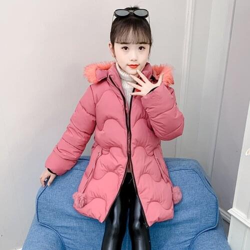 2020 New Autumn Winter Baby Kids Coat For Girl Thick Fur Warm Children Jackets For Girls Coat Hooded Teenager Kids Outerwear 12Y