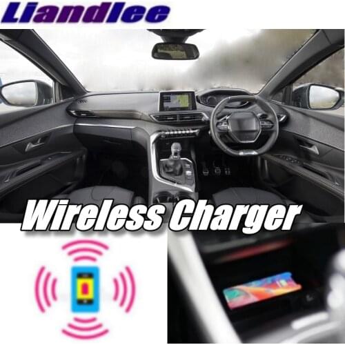 Liandlee Wireless Car Phone Charg er Armrest Storage Compartment Fast qi Charging For Peugeot 5008 MK2 2017~2019