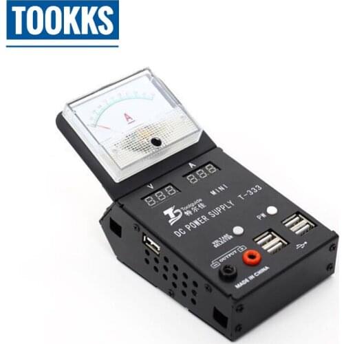 Toolguide T-333 Mini Digital DC Power Supply AC Input 3A 4.2V 5.02V DC Output For mobile phone repair For iPhone Boot Repair