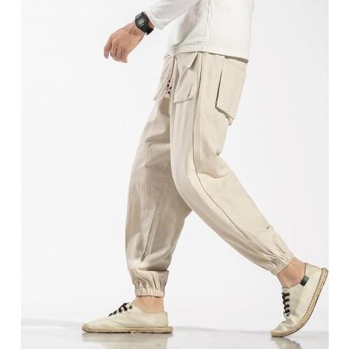 2021 Mens Wied Leg Pants Multiple Pockets Men Loose Casual Harem Pants Oversize Harajuku Style Pants Male Big Size Hip Hop 5XL