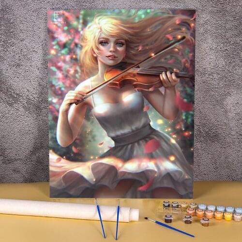 Cartoon Girl Woman Painting By Numbers Package Oil Paints 50*70 Painting On Canvas Handmade Adults Drawing
