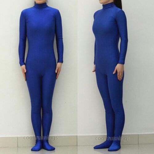 Fancy Dress Party Royal Blue Unisex Spandex Zentai costume dancewear Unitard Bodysuit No Hood & Hands