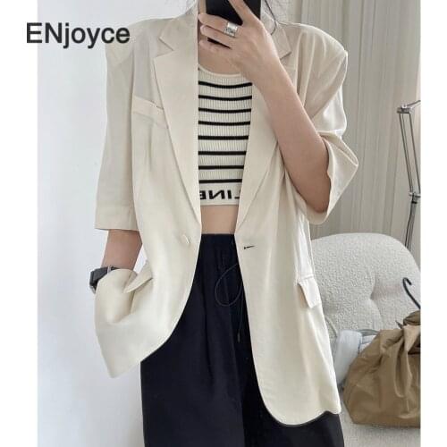 OFEMCINE Women's Blazers With Short Sleeves