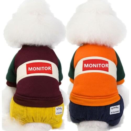Autumn winter Color matching cotton clothes Puppy Dog Costume Pet Jumpsuit Chihuahua Pug Pets Dogs for Small Medium Dogs Outfit