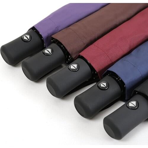 Fully Automatic Male Female Business Umbrella Parasol Sunny Umbrella 3 Folding Foldable Creative Umbrella Mens Gifts