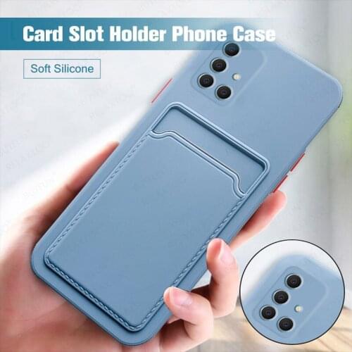Candy Color Card Slot Wallet Phone Case For Samsung Galaxy A51 4G Samsong Sansung A 51 6.5" Soft Silicone Shockproof Cover Shell