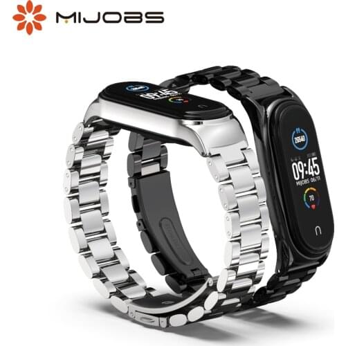 For Mi Band 5 Strap Wrist Bracelet for Xiaomi Mi Band 4 Metal Screwless Stainless Wristbands for Miband 3 4 5 NFC Global Version
