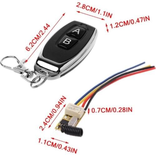 RF 2CH Mini Remote Control Switch Waterproof 12V DC3.7V to 24V Universal Relay Transmitter 433MHz Receiver Module Home Office