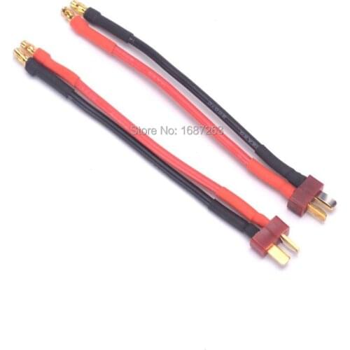 T Plug male To 3.5mm Banana plug with Housing 14AWG Soft Silicone Wire Switch Cable Connector for RC FPV Drone Quadcopter