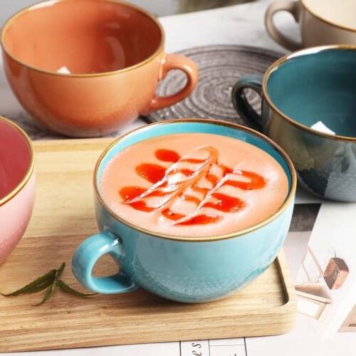 Creative Ceramic Color Mug Nordic Home Breakfast Cup Mugs Coffee Cups Funny Cute Coffee Mugs and Cups Cute Cup Couple Cups