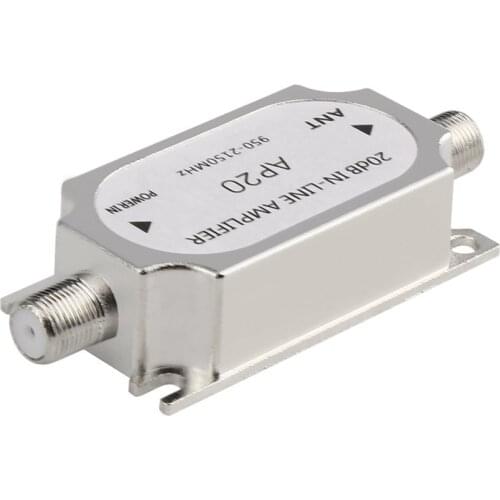 New Satellite 20dB In-line 950-2150MHZ Signal Booster For Antenna Cable Run Channel Strength