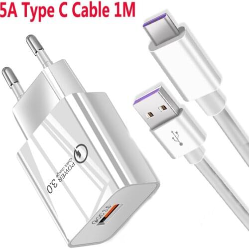 Cargador de teléfono de carga rápida QC 3,0, dispositivo de viaje para Huawei P30 P20 Pro Lite Mate 20 Pro 20X Honor 10 20 Lite