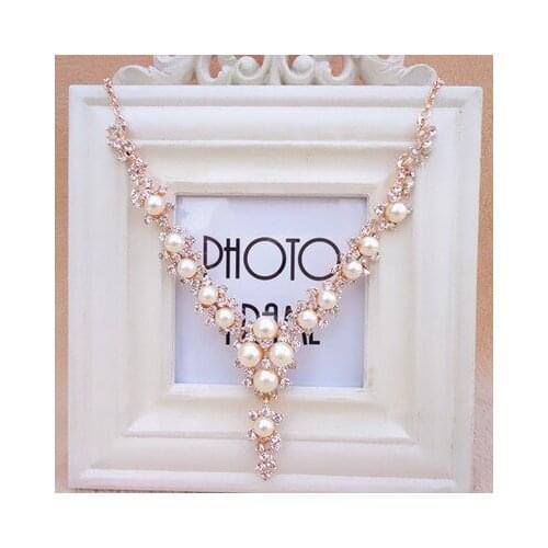 New fashion Faux pearl gem necklace For Women girl Accessories jewelry wholesale