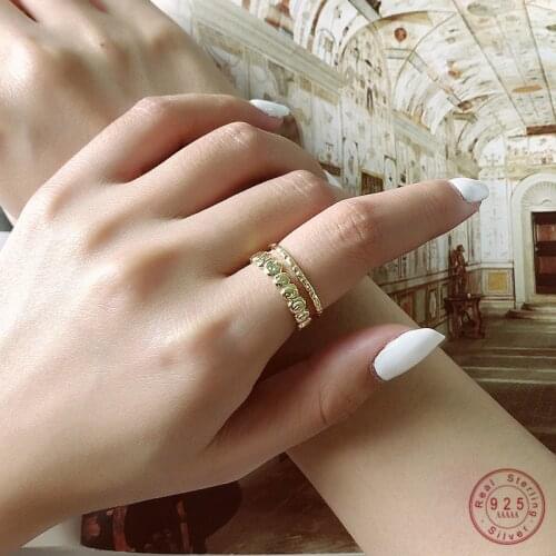 925 Sterling Silver Irregular Double Open Ring Adjustable For Women Fashion Party Wedding Jewelry Accessories Dropshipping