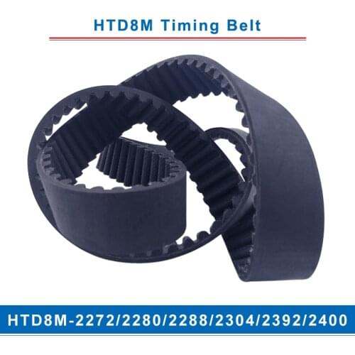 Timing belt HTD8M-2272/2280/2288/2304/2392/2400 teeth pitch 8mm circular teeth belt width 20/25/30/40mm for 8M timing pulley