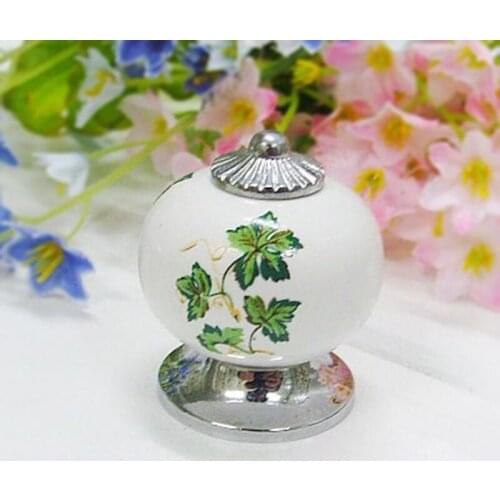 10pcs White Ceramic dresser drawer Knob Kitchen Cabinet White Gold Pull Distress Antique Bronze Door porcelain Zinc Alloy Handle