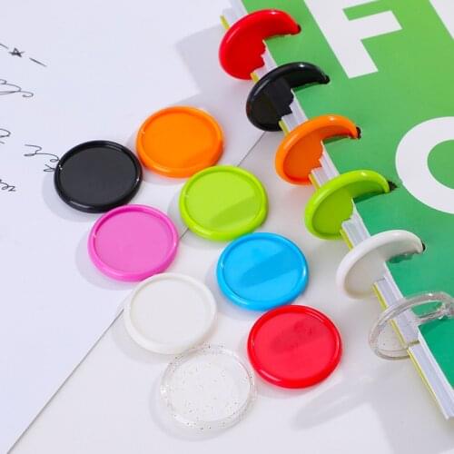100pcs 35mm Colorful Binding Buckle Plastic Discs for Notebook Binder Ring Discs Binding Planner Discs DIY Scrapbook Accessories