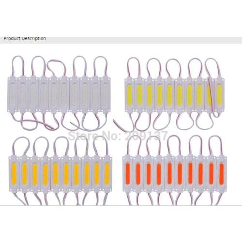 100pcs/lot led COB module Light Advertising lamp 2W IP67 Waterproof DC12V safe led background light warm white/red/blue