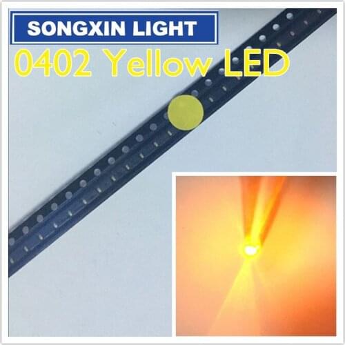1000pcs SMD LED Chip Yellow 0402 (1005) Surface Mount SMT Beads Light Emitting Diode LED Lamp