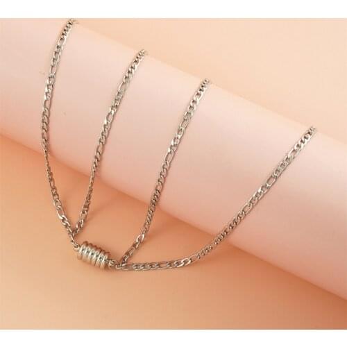 2pcs / set magnet attraction stainless steel pendant couple necklace jewelry titanium steel chain necklaces for women and men