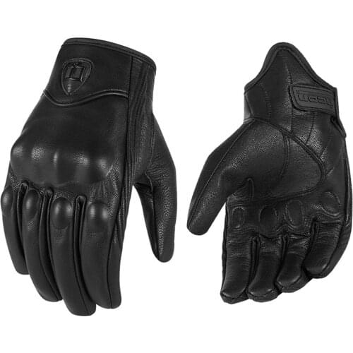 2PCS Classic Waterproof Motocross Gloves Real Leather Motorcycle Gloves Sports Outdoors Motorbike Protective Gears Moto Glove