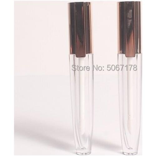 4.5ml Empty Lip Gloss Tube Transparent Bottle Lip Balm Container With Rose Gold Lid Refillable DIY Eyelash Growth Cosmetic Tool