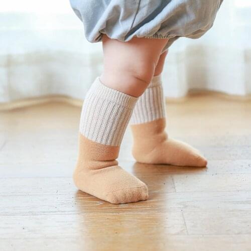 4Paris/Lot Childrens Knee High Girls Socks For Kids Boys Candy Color Ribbed Patchwork Socks Kid Princess Girls Baby Leg Warmers