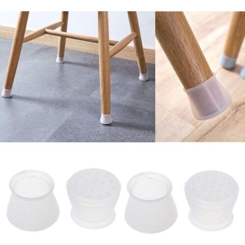 4pcs Silicone Chair Leg Caps Feet Pads Furniture Table Covers Socks Floor Protectors Round Bottom Non-Slip Cups Diameter 40mm