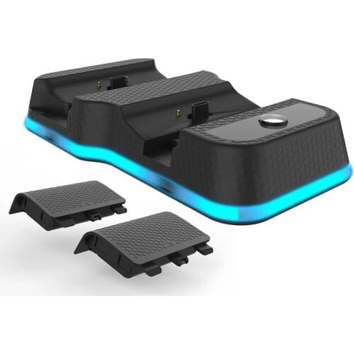 600mAh Rechargeable XSX Battery Pack with Dual Slot Charging Station Dock and Cable for Xbox Series X XB One Wireless Controller