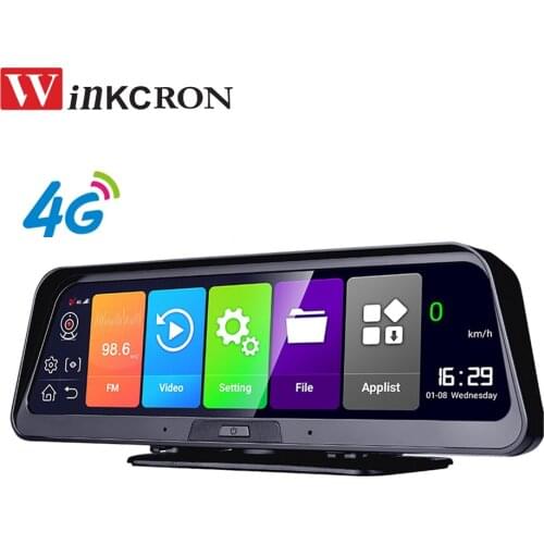 10 inch IPS Touch Car GPS Navigator Android 8.1 DVR Camera Dash Cam Video Recorder FHD 1080P ADAS Wifi Dual Lens Rearview Mirror
