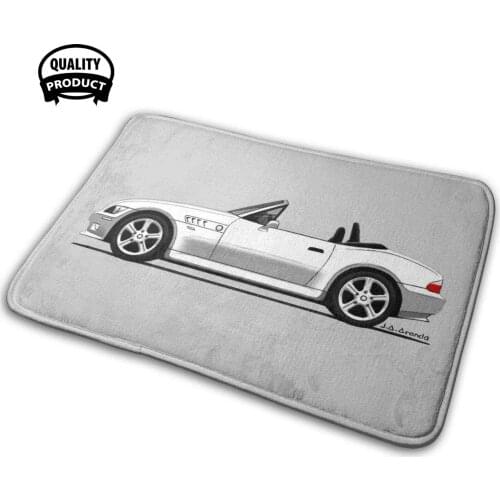 White Roadster Soft House Family Anti-Slip Mat Rug Carpet Roadster Convertible German Goseatonio Design Jaag Car Classic