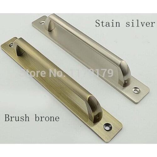 Free shipping 160mm antique brass palte sliding door ,Fire door handles pulls stain nickel unfold install handles bronze