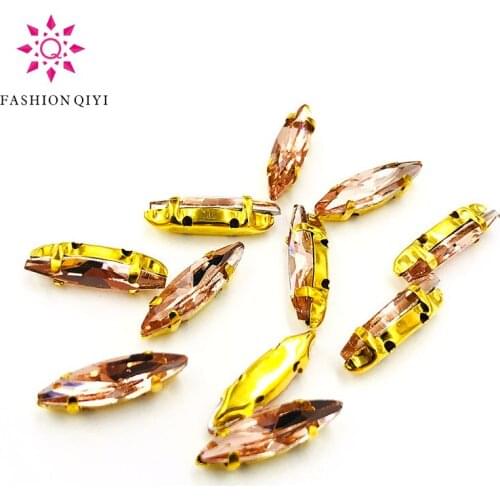 Free shipping 4x15mm Water Red Horse eye shape 50pcs/pack Glass Crystal Gold bottom sew on claw rhinestones diy Garment