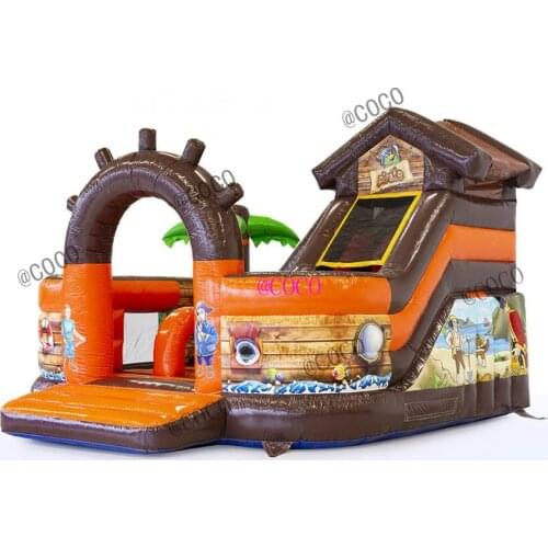 Free ship to door! 5.5x5x4.2m party time Inflatable jumping bouncy castle slide/funcity pirate bounce house jumper slide