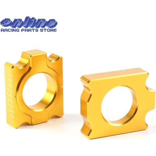 Rear Chain Adjuster Axle blocks for Suzuki RMZ 250 RMZ250 RMZ450F 04-16 2005 2006 2007 2008 2009 2010 2011 2012
