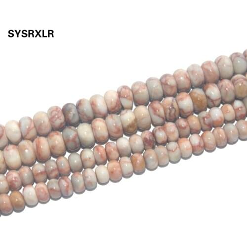 Wholesale Red Network Zebra Stripes Beads Natural Stone Spacer Rondelle Beads For Jewelry Making Charm DIY Bracelet 4*7/5*8 MM