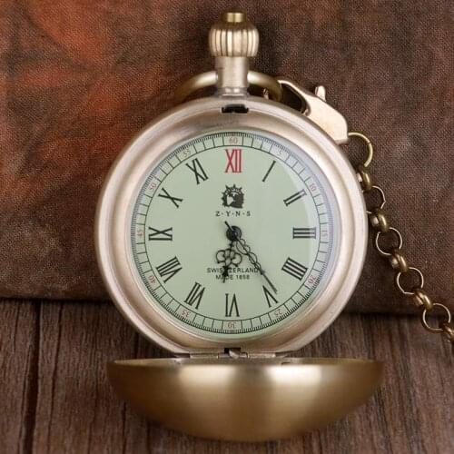 New Design Classic Mechanical Hand Wind Pocket Watch Roman Numerals FOB Chain Clock Unisex Watches Men Women Gifts