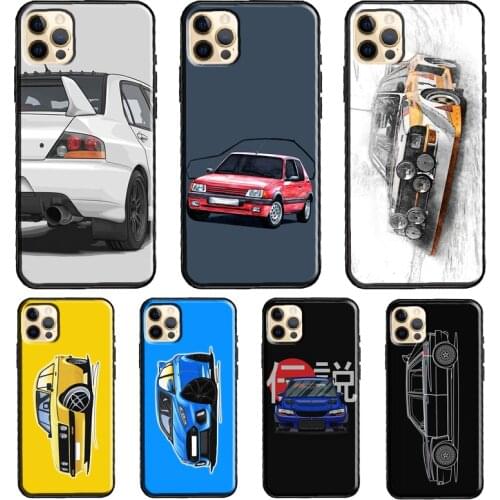 Rally Car Illustration Silicone Case For iPhone XR X XS MAX SE 2020 6S 7 8 Plus 12 Mini 11 Pro Max Shell Cover