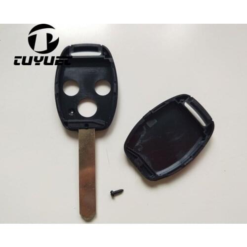 3 Buttons FOB Key Case Blank Remote Key Shell For Honda Accord CR-V Civic City Insight Ridgeline Without Chip Groove