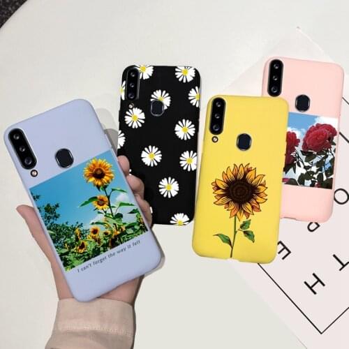 For Samsung Galaxy A20s Cover Samsung A22 Case Sunflowers Patterned Candy Silicone Phone Bags For Samsung A20S A 22 4G SM-A225F