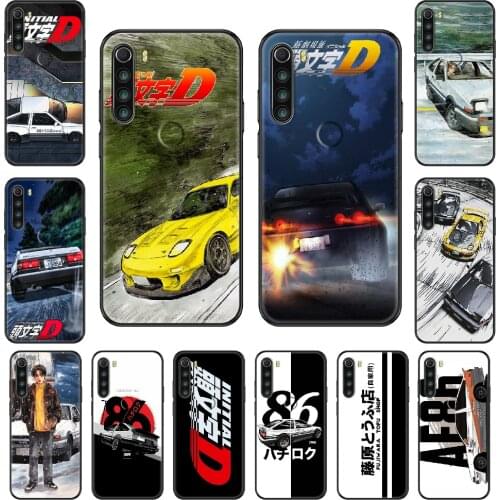 Anime AE86 Initial D Phone case For Xiaomi Redmi Note S2 4 5 6 7 8 A S X Plus Pro black art back trend waterproof 3D Etui