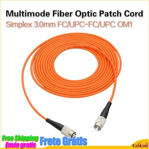 Customrized 1m 2m 3m 5m 10m Simplex 3.0mm FC/UPC-FC/UPC OM1 Multimode Fiber Optic Patch Cord 5pcs/lot