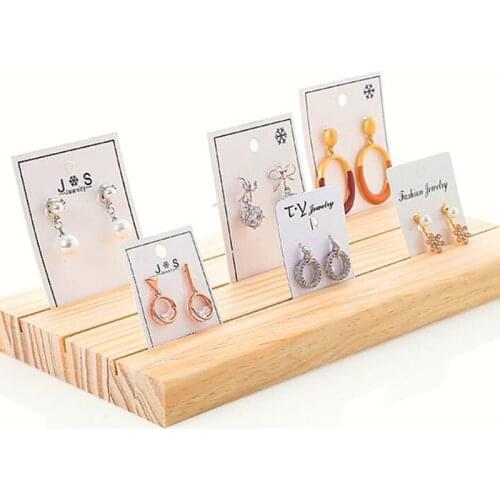 Wood Earrings Jewelry Display Props Card Slot Plate Jewelry Necklace Rings Earrings Keys Display Stand Rack Holder Jewelry Rack