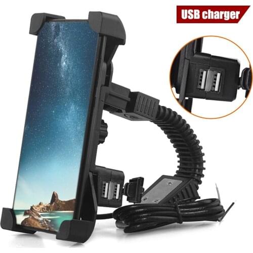 Motorcycle Phone Holder Electromobile Motor Mount 3.5-6.5 inch Phone Stand for bicycles electric cars with USB Charger