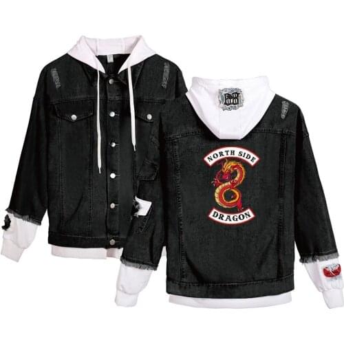 Kpop Riverdale Denim Jacket South Side Serpents Streetwear Tops Spring Jean Women Jacket Harajuku Hip Hop Denim Clothing Female