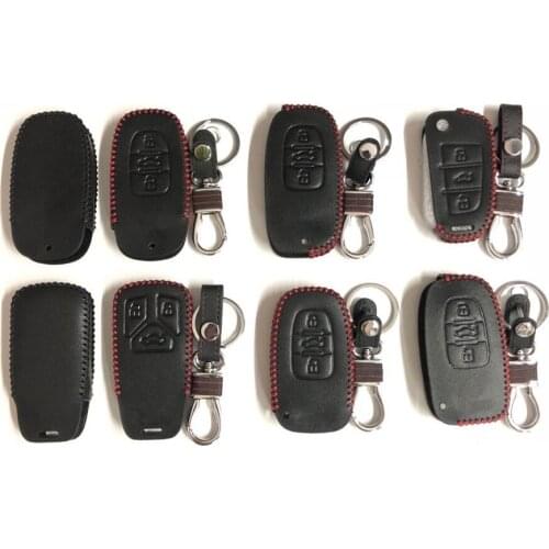 Hot sale super quality 100% Leather Key Cover Case for Audi Q3 Q5 Q7 A3 A5 A6 C5 A4 B6 B7 B8 TT 80 S6 C6 Auto Accessories