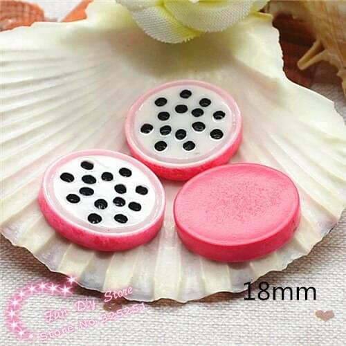 Resin flat back pitaya candy slice cabochon for decoration 50pcs/lot