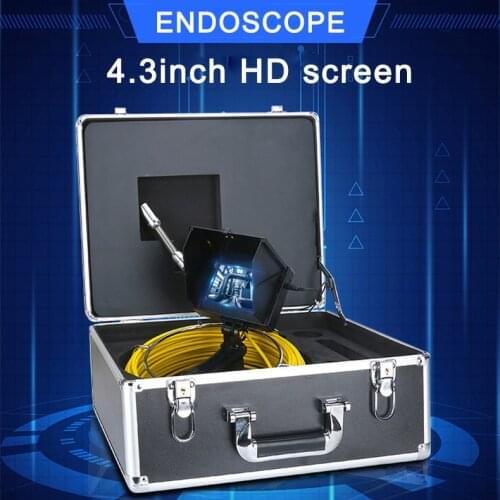 50m Video Endoscope Camera with 4.3inch LCD Monitor 22mm Lens Pipeline Inspection System Professional Borescope Deep Waterproof