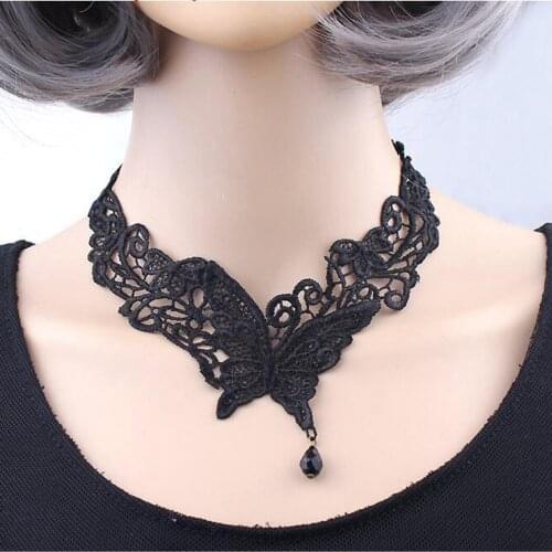 Butterfly Lace Choker Decorative Lace Necklace Choker Necklace for Wedding Party Lace Neck Choker for Women Girls